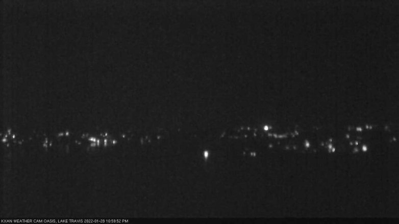 Lake Travis webcam, January 28, 2022 11:00 PM CT