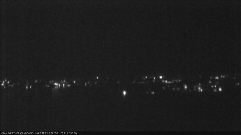 Lake Travis webcam, January 28, 2022 11:25 PM CT