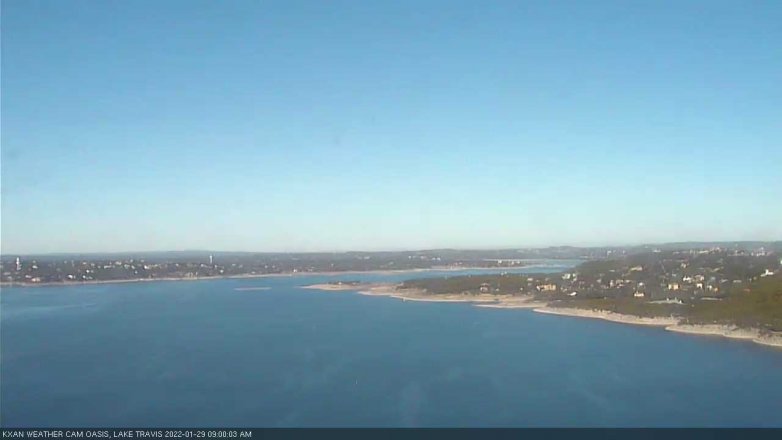 Lake Travis webcam, January 29, 2022 9:00 AM CT