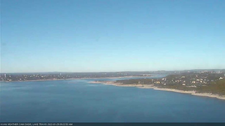 Lake Travis webcam, January 29, 2022 9:25 AM CT