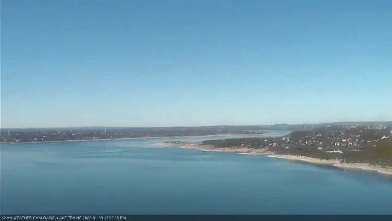 Lake Travis webcam, January 29, 2022 12:00 PM CT