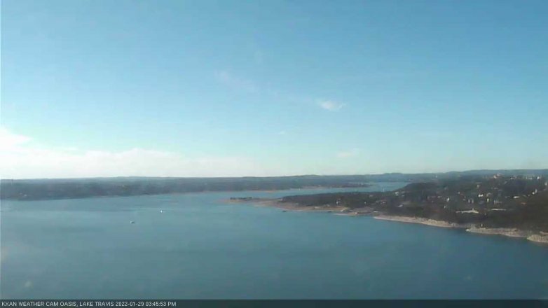 Lake Travis webcam, January 29, 2022 3:45 PM CT