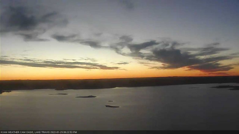 Lake Travis webcam, January 29, 2022 6:25 PM CT