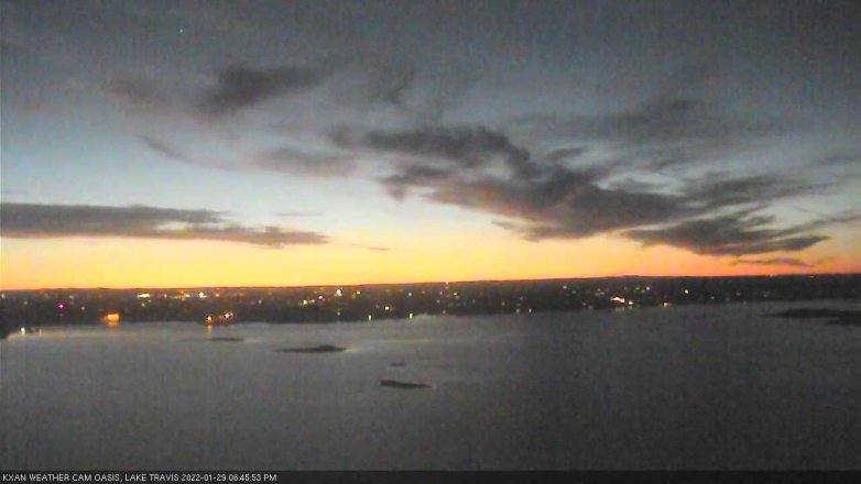 Lake Travis webcam, January 29, 2022 6:45 PM CT