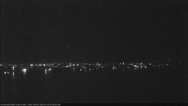 Lake Travis webcam, January 29, 2022 7:45 PM CT