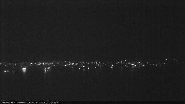 Lake Travis webcam, January 29, 2022 8:00 PM CT