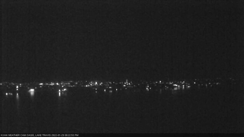 Lake Travis webcam, January 29, 2022 8:25 PM CT