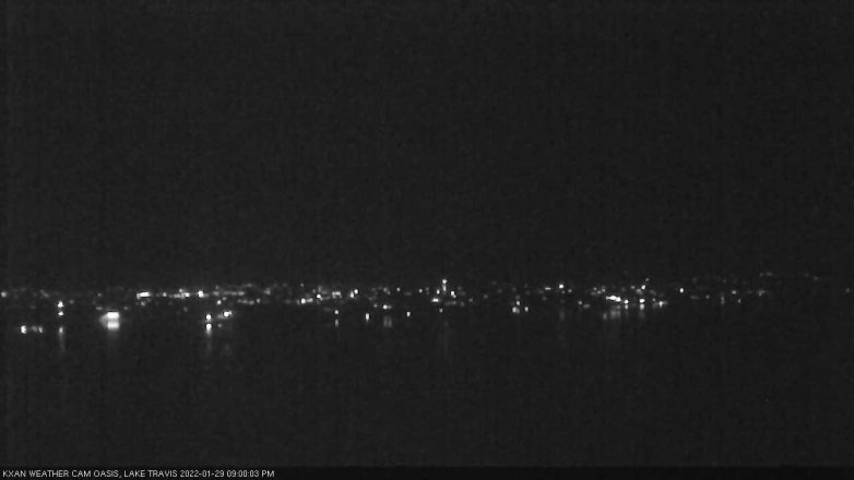 Lake Travis webcam, January 29, 2022 9:00 PM CT