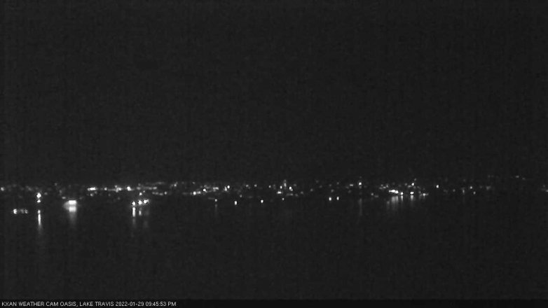 Lake Travis webcam, January 29, 2022 9:45 PM CT