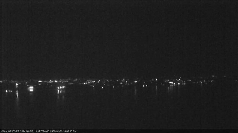 Lake Travis webcam, January 29, 2022 10:00 PM CT