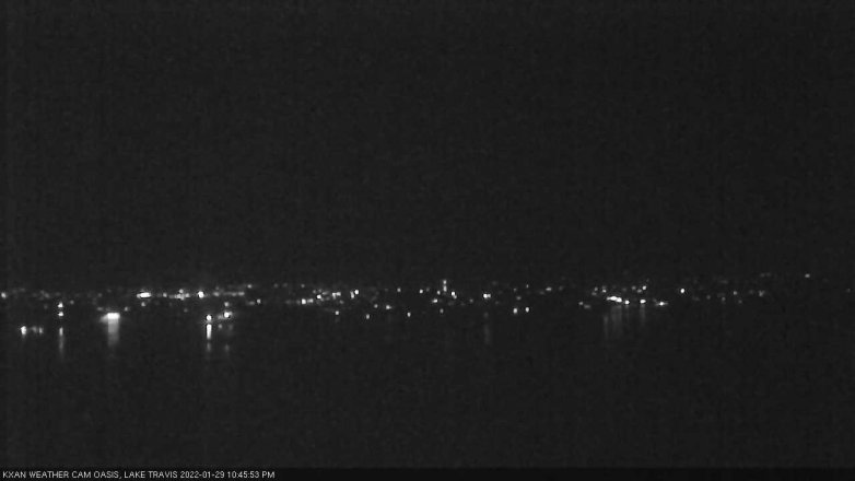 Lake Travis webcam, January 29, 2022 10:45 PM CT