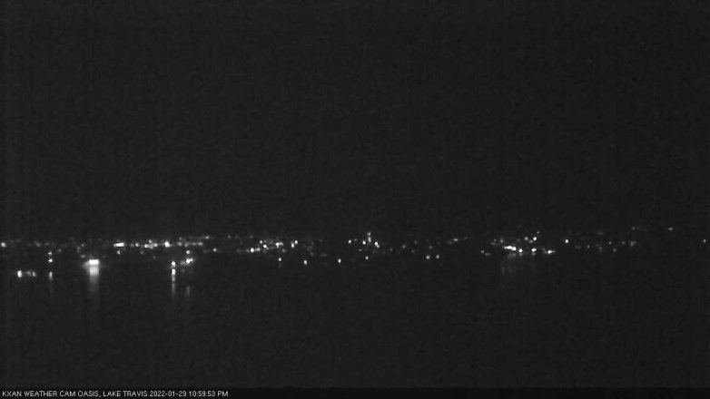 Lake Travis webcam, January 29, 2022 11:00 PM CT