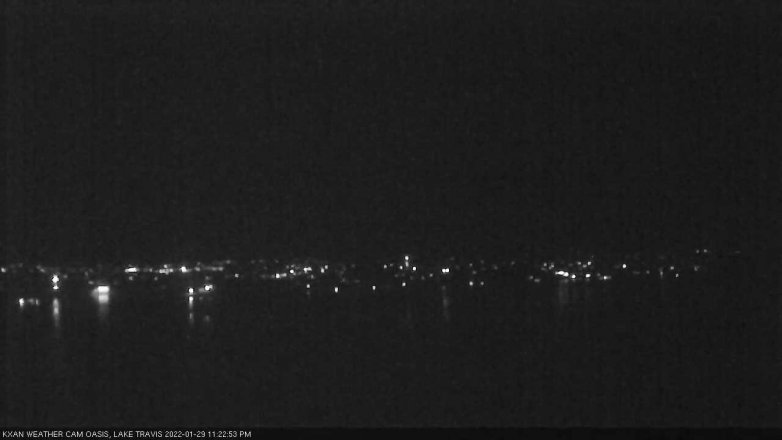 Lake Travis webcam, January 29, 2022 11:25 PM CT