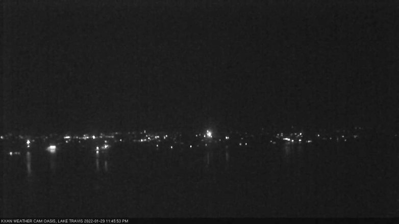 Lake Travis webcam, January 29, 2022 11:45 PM CT