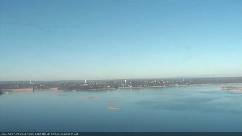 Lake Travis webcam, January 30, 2022 9:00 AM CT
