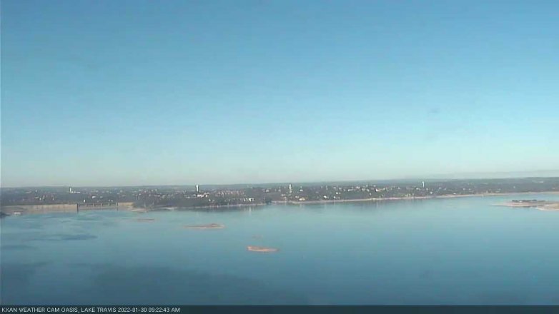 Lake Travis webcam, January 30, 2022 9:25 AM CT