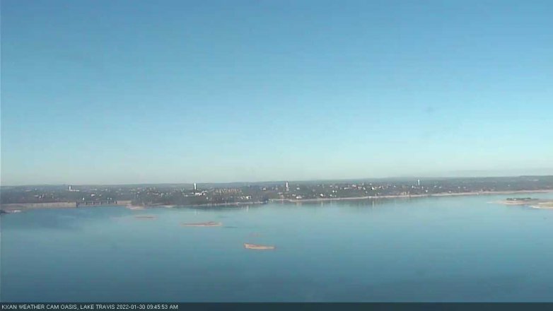 Lake Travis webcam, January 30, 2022 9:45 AM CT