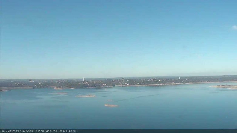 Lake Travis webcam, January 30, 2022 10:25 AM CT