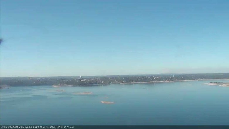 Lake Travis webcam, January 30, 2022 11:45 AM CT
