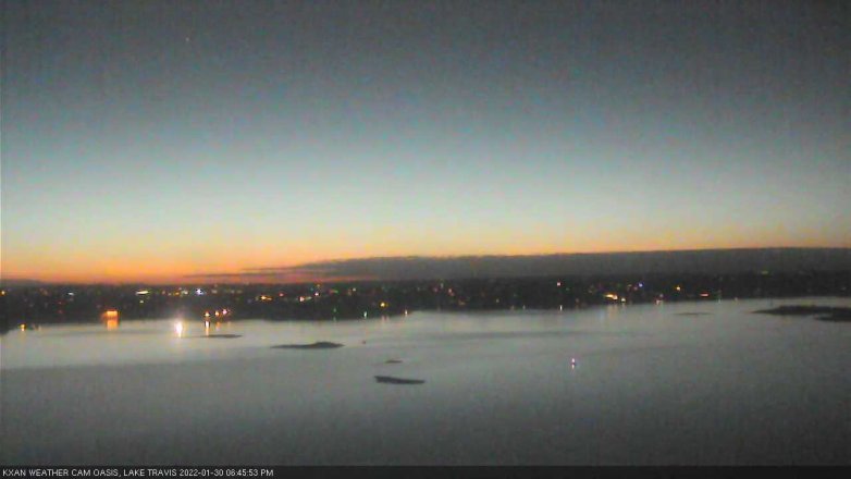 Lake Travis webcam, January 30, 2022 6:45 PM CT