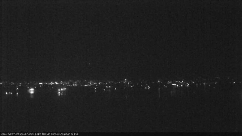 Lake Travis webcam, January 30, 2022 7:45 PM CT