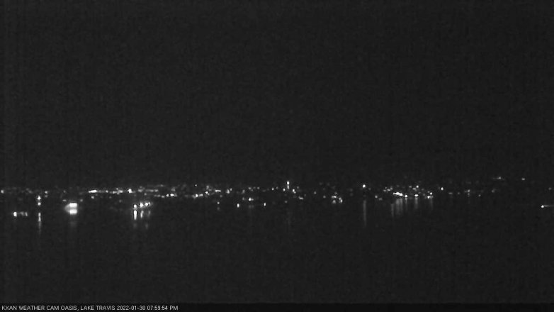 Lake Travis webcam, January 30, 2022 8:00 PM CT