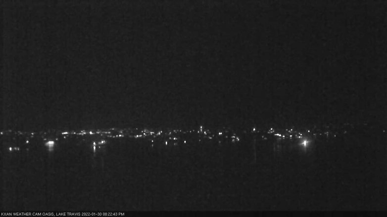 Lake Travis webcam, January 30, 2022 8:25 PM CT