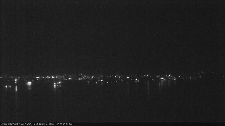Lake Travis webcam, January 30, 2022 8:45 PM CT