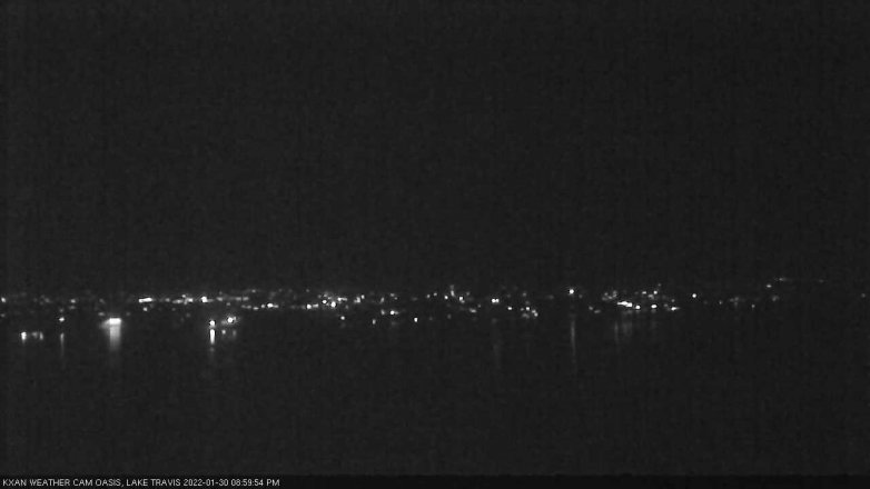 Lake Travis webcam, January 30, 2022 9:00 PM CT