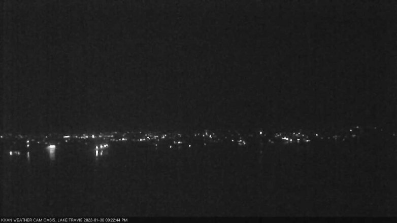 Lake Travis webcam, January 30, 2022 9:25 PM CT