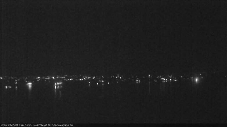 Lake Travis webcam, January 30, 2022 10:00 PM CT