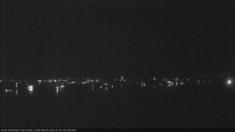 Lake Travis webcam, January 30, 2022 10:25 PM CT