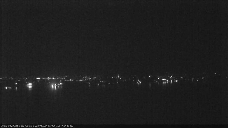 Lake Travis webcam, January 30, 2022 10:45 PM CT