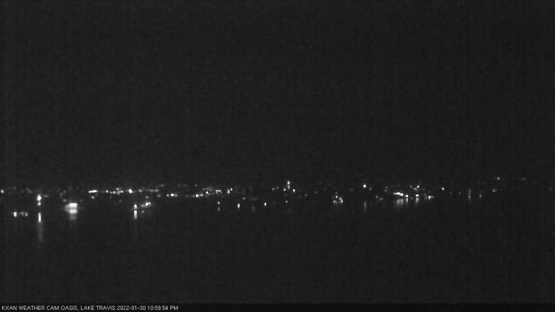 Lake Travis webcam, January 30, 2022 11:00 PM CT