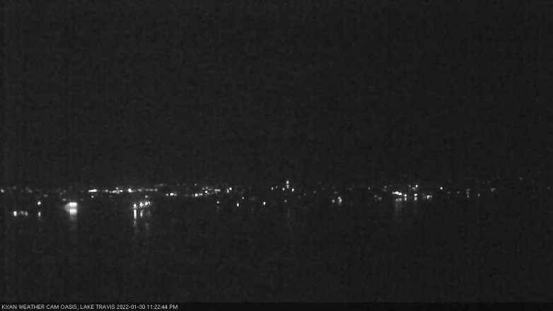 Lake Travis webcam, January 30, 2022 11:25 PM CT