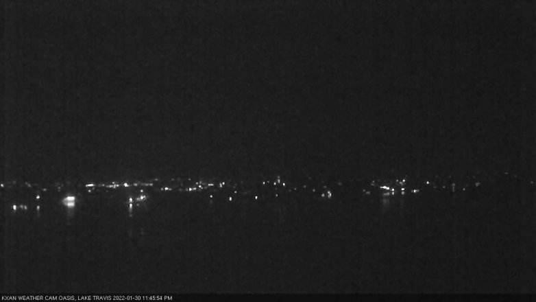 Lake Travis webcam, January 30, 2022 11:45 PM CT