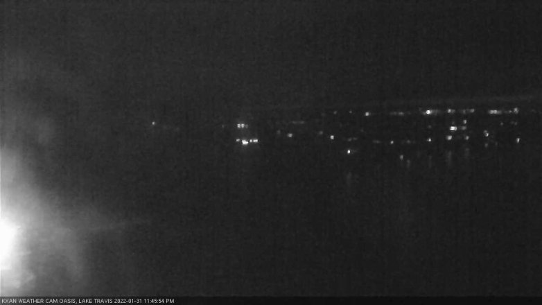 Lake Travis webcam, January 31, 2022 11:45 PM CT