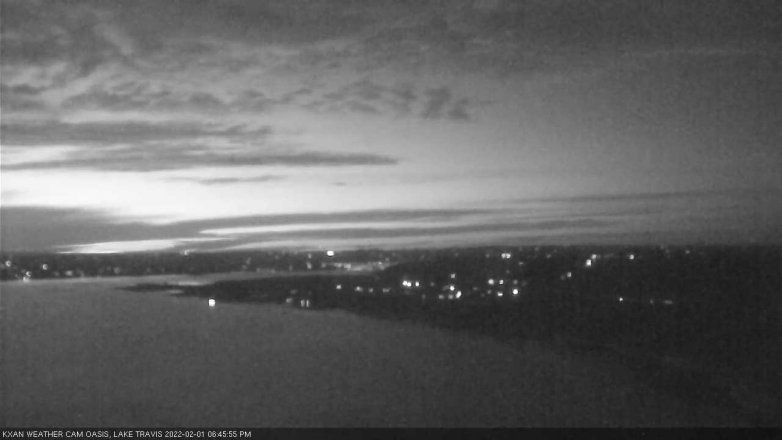 Lake Travis webcam, February 1, 2022 6:45 PM CT