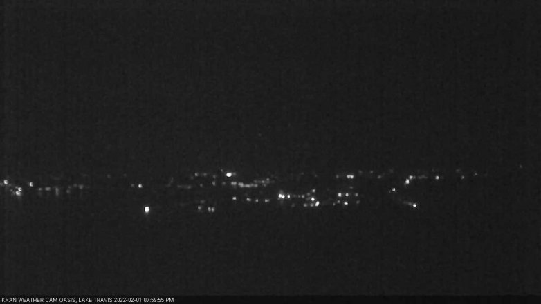 Lake Travis webcam, February 1, 2022 8:00 PM CT