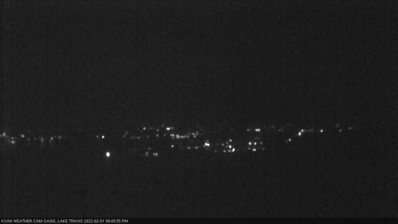 Lake Travis webcam, February 1, 2022 8:45 PM CT