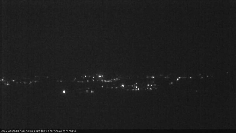 Lake Travis webcam, February 1, 2022 9:00 PM CT