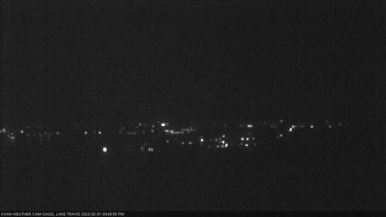 Lake Travis webcam, February 1, 2022 9:45 PM CT
