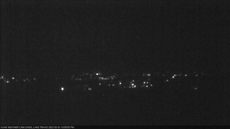 Lake Travis webcam, February 1, 2022 11:00 PM CT