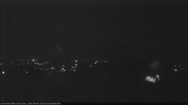 Lake Travis webcam, February 2, 2022 9:45 PM CT