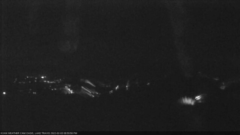 Lake Travis webcam, February 3, 2022 9:00 PM CT