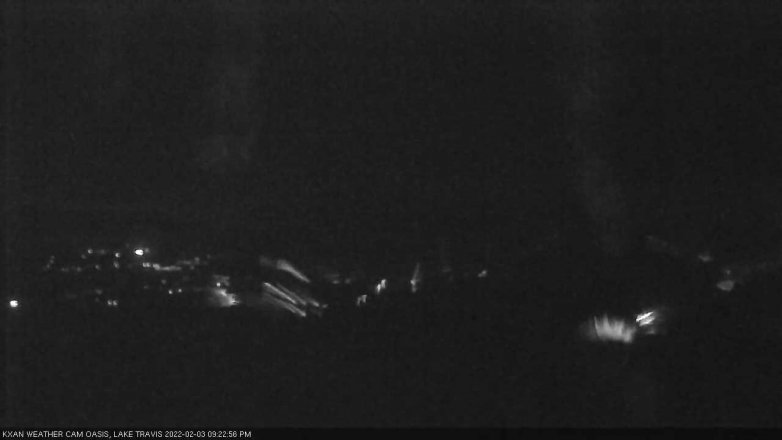 Lake Travis webcam, February 3, 2022 9:25 PM CT