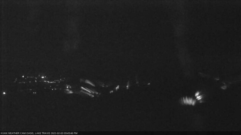 Lake Travis webcam, February 3, 2022 9:45 PM CT