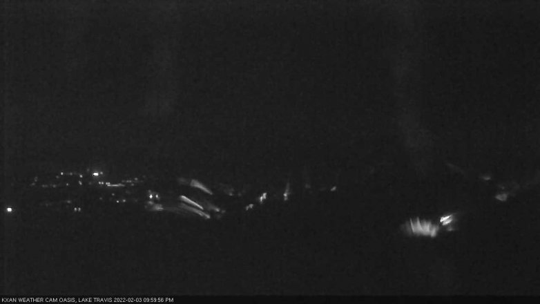 Lake Travis webcam, February 3, 2022 10:00 PM CT