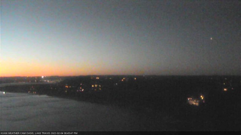 Lake Travis webcam, February 4, 2022 6:45 PM CT