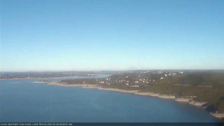 Lake Travis webcam, February 5, 2022 9:00 AM CT